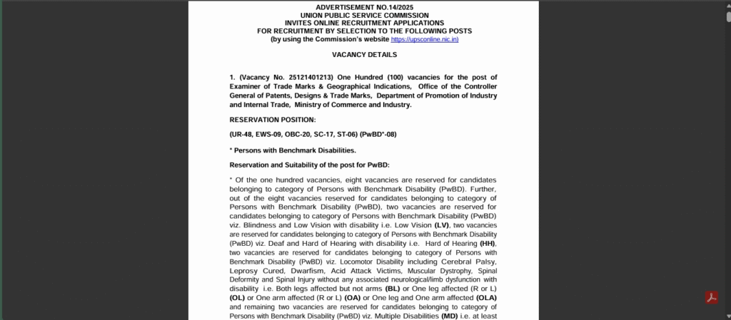 UPSC CGPDTM Examiner